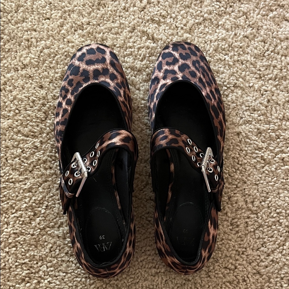 Zara Brown Leopard Print Flats